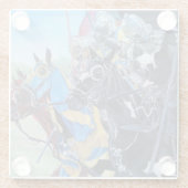 馬の歴史的な芸術に騎乗する中世の騎士 ガラスコースター (裏面)