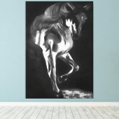 馬の毛が黒い キャンバスプリント (インサイチュ (ウッドフロア))