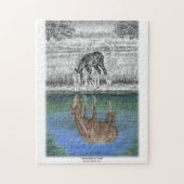 馬の水の反射 ジグソーパズル (縦)