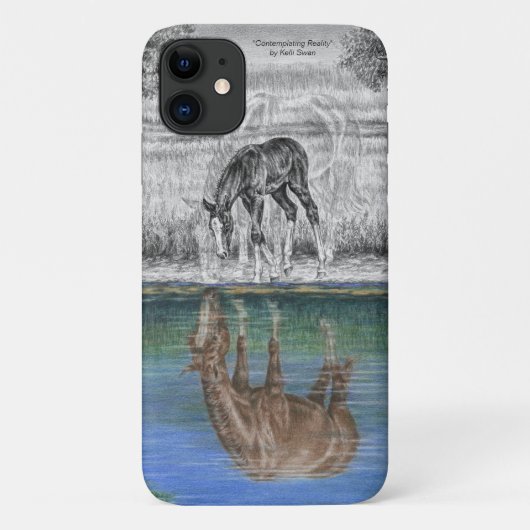 馬の水の反射 Case-Mate iPhoneケース (裏面)