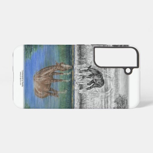 馬の水の反射 SAMSUNG GALAXYケース (裏面横)