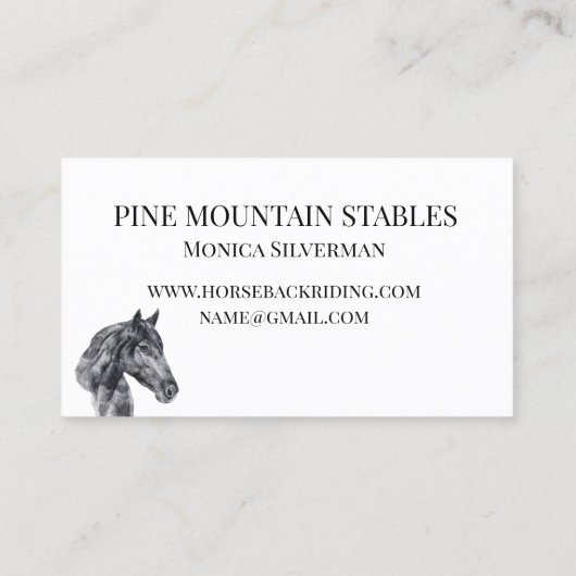 馬の水の色に乗る厩舎ウェスタン 名刺 (裏面)