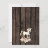 馬の水の色の花ガールポニーバースデーパーティー 招待状 (裏面)