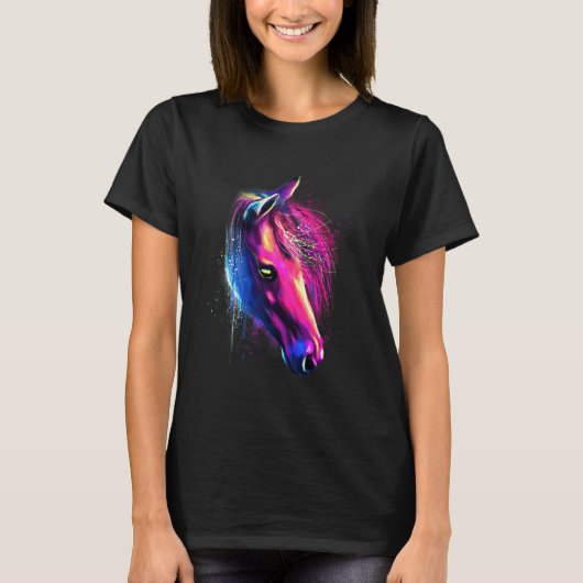 馬の水の色絵画の芸術 Tシャツ (正面)