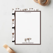 馬の水彩デザイン 馬の蹄鉄 馬の鞍 子供 ノートカード (正面/裏面インサイチュ)