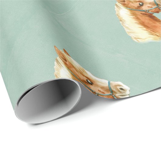馬の水彩画のスタイルの種馬 ラッピングペーパー (ロールコーナー)
