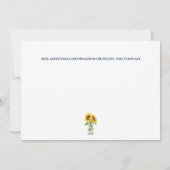 馬の水彩画ひまわりラスティック ウエスタン チック セーブザデート (裏面)