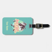 馬の水彩画を愛する女の子だけヴィンテージ ラゲッジタグ (正面横)