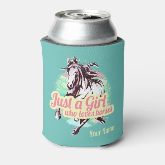 馬の水彩画を愛する女の子だけヴィンテージ 缶クーラー (缶裏面)