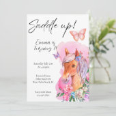 馬の水彩画 ミニ花柄 招待状 (スタンド正面)