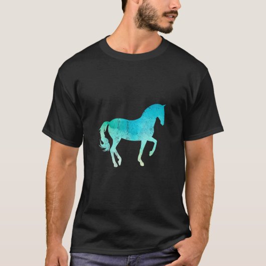 馬の水彩画 Tシャツ (正面)