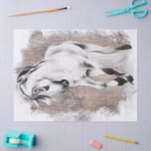 馬の水彩 薄葉紙 (クラフト)