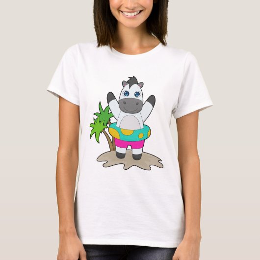 馬の水泳用インフレータブルフロート 夏 Tシャツ (正面)