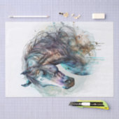 馬の水色 薄葉紙 (クラフト)