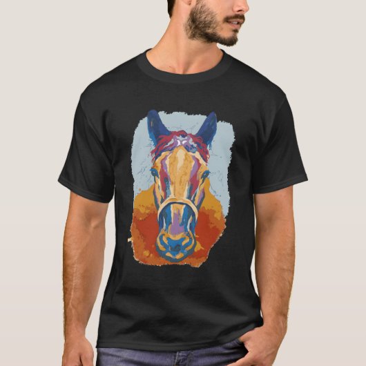 馬の水色 Tシャツ (正面)