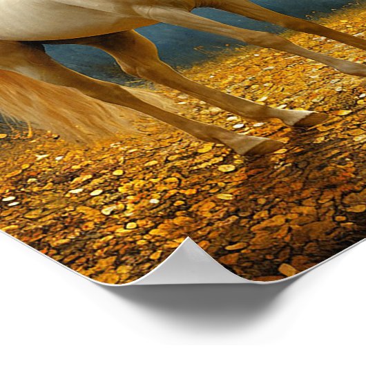 馬の油絵図 ポスター (角)