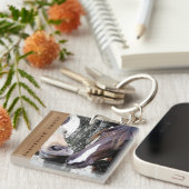 馬の泡立て器2頭のキスをする馬 キーホルダー (正面右)