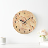 馬の洞窟のスケッチの絵画 ラージ壁時計 (ホーム)