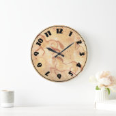 馬の洞窟のスケッチの絵画 ラージ壁時計 (ホーム)