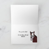 馬の漫画との兄弟の誕生日のユーモア カード (内部)