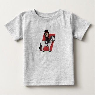 馬の漫画に乗る女の子 ベビーTシャツ