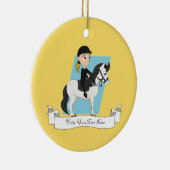 馬の漫画に乗る少女 セラミックオーナメント (右)