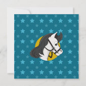 馬の漫画の誕生日プリント招待状 招待状 (裏面)