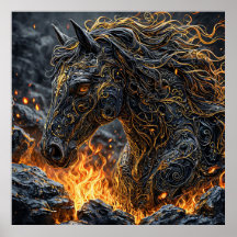 🔥 馬の炎アート - 馬好きへのギフト 🐎