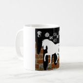 馬の煉瓦背景プロダクト コーヒーマグカップ (正面左)