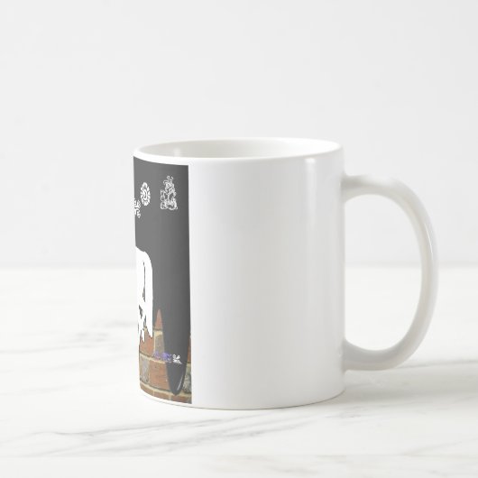 馬の煉瓦背景プロダクト コーヒーマグカップ (右)