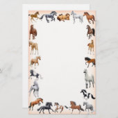 馬の熱狂するな文房具のモモ 便箋 (正面/裏面)