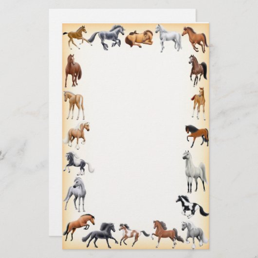 馬の熱狂するな文房具の蜜柑 便箋 (正面/裏面)