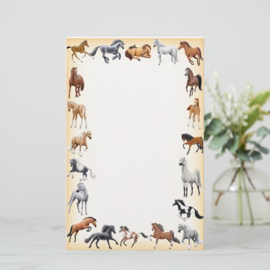 馬の熱狂するな文房具の蜜柑 便箋 (スタンド正面)