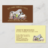 馬の牛の羊の犬の猫の鳥の茶色ペット獣医学 名刺 (正面/裏面)