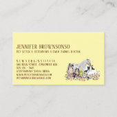 馬の牛の羊の犬の猫の鳥の茶色ペット獣医学 名刺 (裏面)