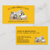 馬の牛の羊の犬の猫の鳥オレンジペット獣医 名刺 (正面/裏面)