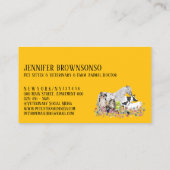 馬の牛の羊の犬の猫の鳥オレンジペット獣医 名刺 (裏面)