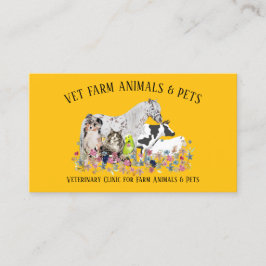 馬の牛の羊の犬の猫の鳥オレンジペット獣医 名刺