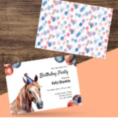 馬の牧場の動物の誕生日パーティー 招待状