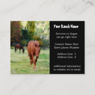 馬の牧場または農場の供給の名刺 名刺