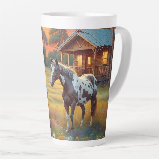 馬の牧場 カフェラテマグ (右アングル)