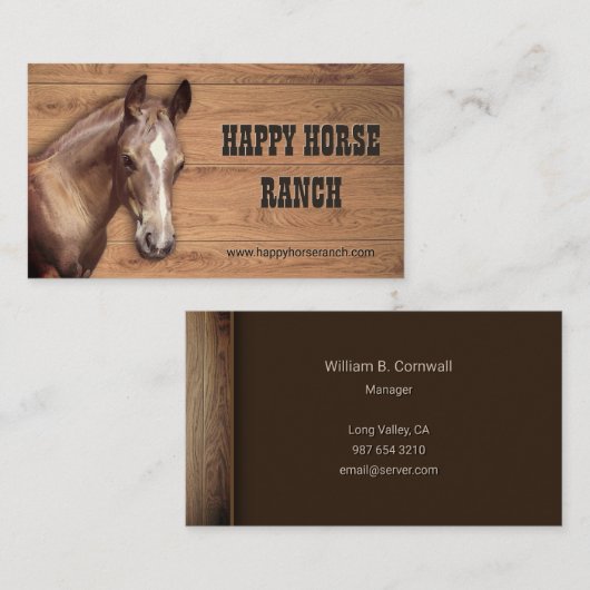 馬の牧場 名刺 (正面/裏面)