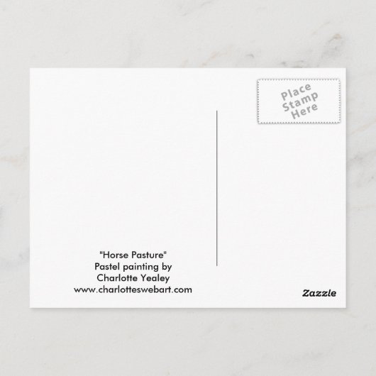 「馬の牧草」アートポストカード ポストカード (裏面)
