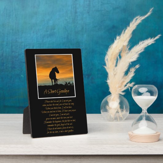 馬の献上品の美しい詩 フォトプラーク (側面)