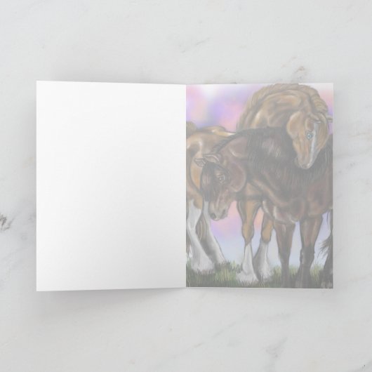 馬の献身〜サンセットホースのグリーティングカード カード (内部)