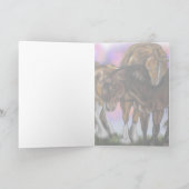 馬の献身〜夕焼けの馬のグリーティングカード カード (内部)