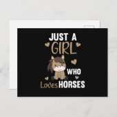 馬の甘い馬を愛しているだけの女の子 ポストカード (正面/裏面)