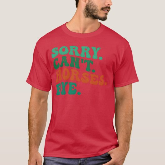 馬の申しおもしろい訳ない馬バイレトロ Tシャツ (正面)
