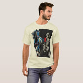 馬の男性tシャツ動物のイラストレーション馬のエンジン tシャツ (正面フル)