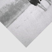 馬の白黒の雪写真 薄葉紙 (詳細)